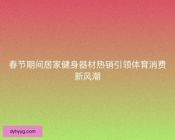 春节期间居家健身器材热销引领体育消费新风潮